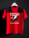 Kimi Raikkonen Kask Parlayan Vizör Baskılı kırmızı siyah T-shirt