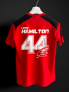 Lewis 44 imza kırmızı siyah T-shirt