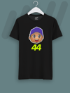Lewis Hamilton Cartoon 44 siyah T-shirt