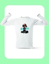 Lewis Hamilton Pixel Art Uzun Kollu Beyaz T-Shirt