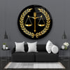 Adalet Terazisi Yuvarlak Cam Tablo-Glass Art Concept