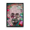 Albert Einstein Renkli Tasarım Dikey Cam Tablo-Glass Art Concept
