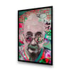 Albert Einstein Renkli Tasarım Dikey Cam Tablo-Glass Art Concept
