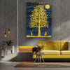 Altın Ağaç Desenli Dekoratif 2 Dikey Cam Tablo-Glass Art Concept
