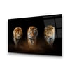 Aslan Kaplan Leopar Yatay Cam Tablo-Glass Art Concept