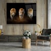 Aslan Kaplan Leopar Yatay Cam Tablo-Glass Art Concept
