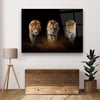Aslan Kaplan Leopar Yatay Cam Tablo-Glass Art Concept