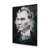 Atatürk Silüeti Dikey Cam Tablo