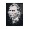 Atatürk Silüeti Dikey Cam Tablo
