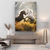 Atlar Dikey Cam Tablo-Glass Art Concept