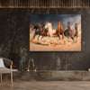 Atlar Yatay Cam Tablo-Glass Art Concept