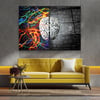 Beyin ve Zihin Yatay Cam Tablo-Glass Art Concept