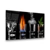 Elementler Yatay Cam Tablo-Glass Art Concept
