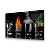 Elementler Yatay Cam Tablo-Glass Art Concept