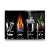 Elementler Yatay Cam Tablo-Glass Art Concept
