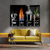 Elementler Yatay Cam Tablo-Glass Art Concept