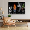 Elementler Yatay Cam Tablo-Glass Art Concept