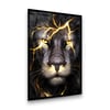 Gold Aslan Dikey Cam Tablo-Glass Art Concept