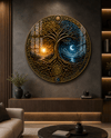 Hayat Ağacı 19 Yuvarlak Cam Tablo-Glass Art Concept
