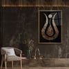 Lale Figürü İslami Dikey Cam Tablo-Glass Art Concept
