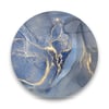 Mavi Mermer Desen Yuvarlak Cam Tablo-Glass Art Concept