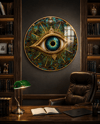 Mistik Göz Yuvarlak Cam Tablo-Glass Art Concept