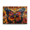 Mozaik Kelebek Yatay Cam Tablo-Glass Art Concept