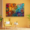 Renkli Mozaik Desen Yatay Cam Tablo-Glass Art Concept