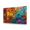 Renkli Mozaik Desen Yatay Cam Tablo-Glass Art Concept