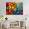 Renkli Mozaik Desen Yatay Cam Tablo-Glass Art Concept