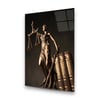 Themis Heykeli 2 Dikey Cam Tablo-Glass Art Concept