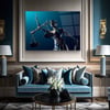 Themis Heykeli 4 Yatay Cam Tablo-Glass Art Concept