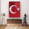 Türk Bayrağı Dikey Cam Tablo-Glass Art Concept