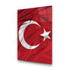 Türk Bayrağı Dikey Cam Tablo-Glass Art Concept