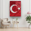 Türk Bayrağı Dikey Cam Tablo-Glass Art Concept