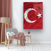 Türk Bayrağı Dikey Cam Tablo-Glass Art Concept
