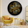 Yaşam Çiçeği Yuvarlak Cam Tablo-Glass Art Concept