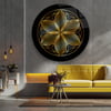 Yaşam Çiçeği Yuvarlak Cam Tablo-Glass Art Concept