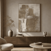 Abstract Beige Yağlı Boya Dokulu TabloYağlı Boya Dokulu Soyut TablolarTablolife