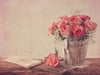 Mektuplar ve Çiçekler - Kanvas Tablo