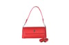 Kadın Kırmızı Hakiki Deri Baget Çanta