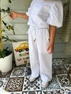 BEYAZ FİSTO BALON KOL BLUZ&PANTALON TAKIM