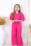FUŞYA FİSTO BALON KOL BLUZ&PANTALON TAKIM