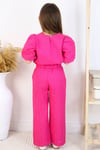 FUŞYA FİSTO BALON KOL BLUZ&PANTALON TAKIM