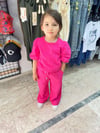 FUŞYA FİSTO BALON KOL BLUZ&PANTALON TAKIM