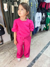 FUŞYA FİSTO BALON KOL BLUZ&PANTALON TAKIM