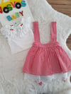 KIRMIZI KİRAZ FİSTO YAKALI BLUZ&SALOPET 
