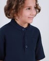 LACİVERT HAKİM YAKA ŞORTLU MÜSLİN TAKIM