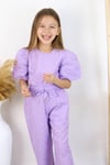LİLA FİSTO BALON KOL BLUZ&PANTALON TAKIM