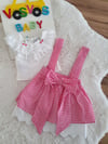 PEMBE KİRAZ FİSTO YAKALI BLUZ&SALOPET 